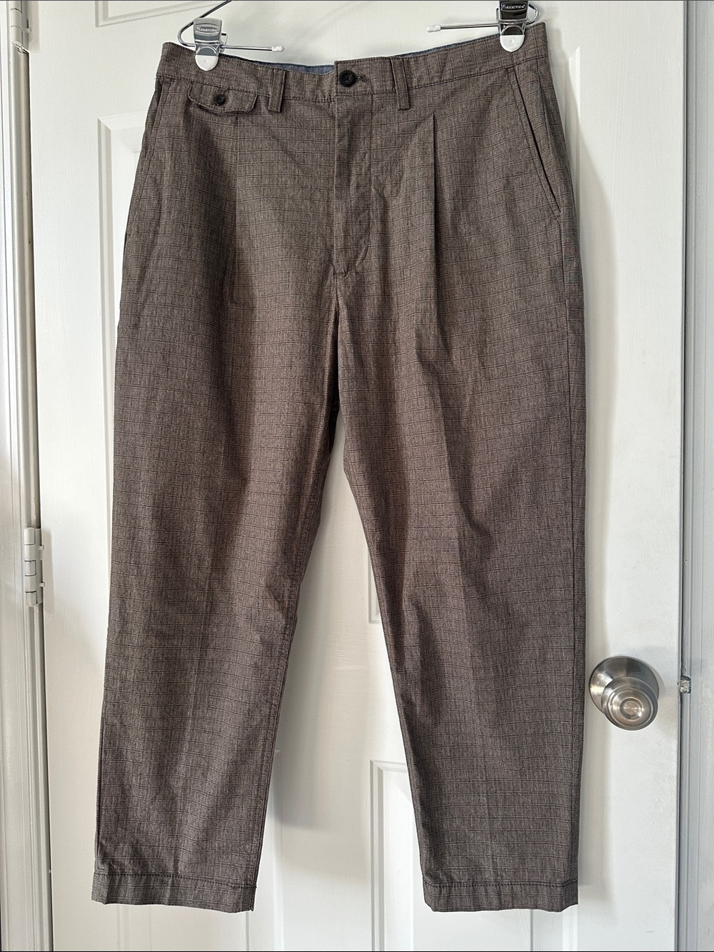 Banana Republic Men's Brown Gray Pleated Dress Pants